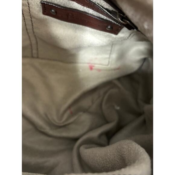 B. Makowsky Brown Leather Studded Shoulder Bag #42621 - Picture 9 of 13